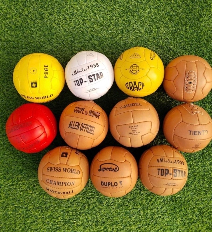 Historic Leather Mini Football 11 Pieces Set FIFA World Cups 1930 To 1966 Size 5