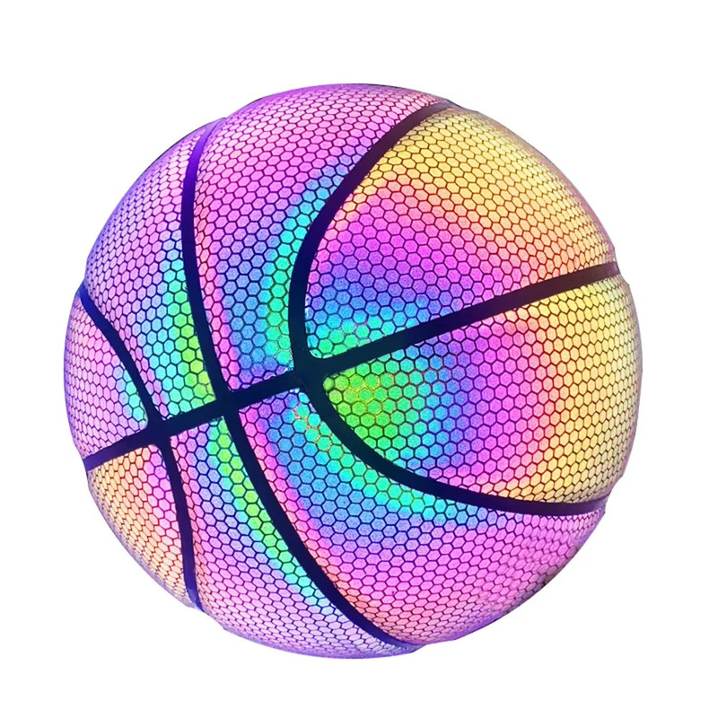 Holographic Reflective Basketball, PU Leather Wear Resistant
