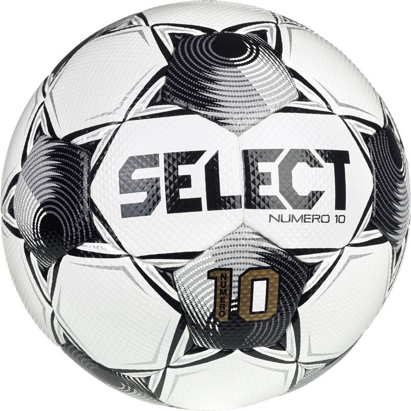 Select Numero 10 Soccer Ball, White/Black/Silver V25, Size 4