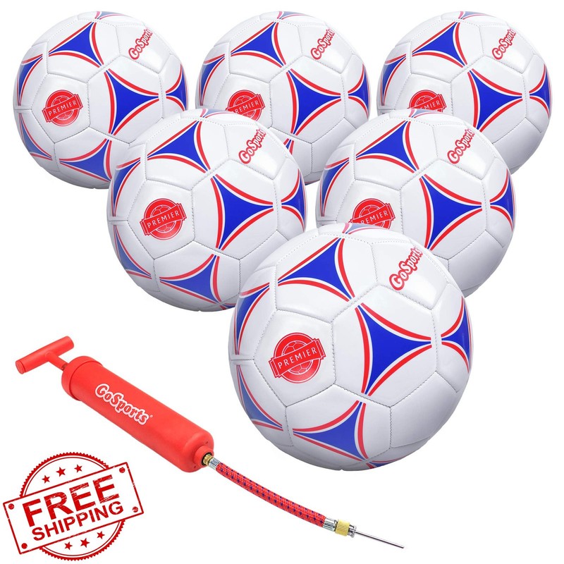✅ GoSports Premier Soccer Balls Size 3 4 5 Single 6 Pack Pump ✅
