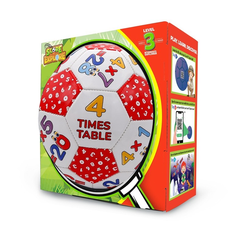 Score N‘ Explore Children’s Learning Development Soccer Ball MULTIPLICATION 4’s