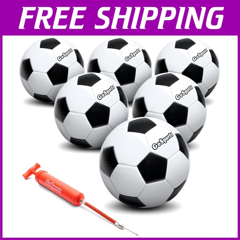Black & White Soccer Balls 6-Pack Bundle