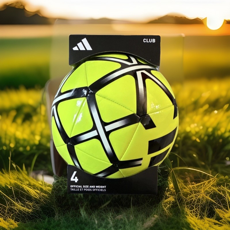 adidas Club Soccer Ball Size 4 Yellow Black White Training Single Ball Official