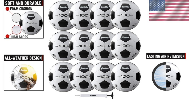 Durable PVC Soccer Balls - 12 Pack with Pump - Size 3, 4 & 5 for Every Player gallery