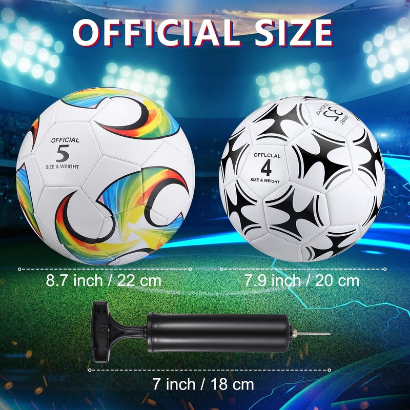 Tradder 4 Pack Soccer Ball with Pump Deflated Soccer Balls Bulk for Outdoor I... gallery