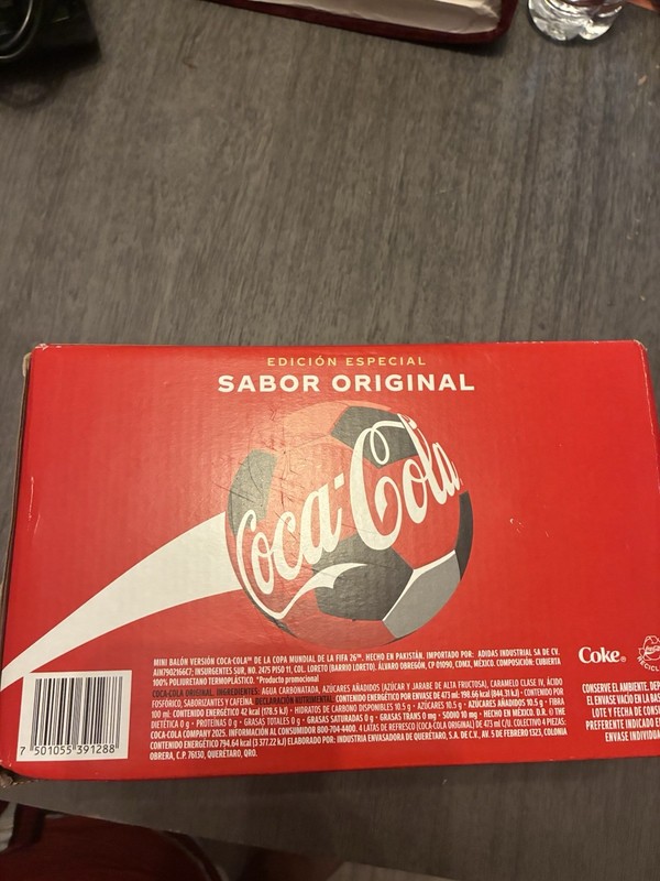 Coca-Cola FIFA 26 World Cup Mini Soccer Ball, Red/White, 100% TPU gallery