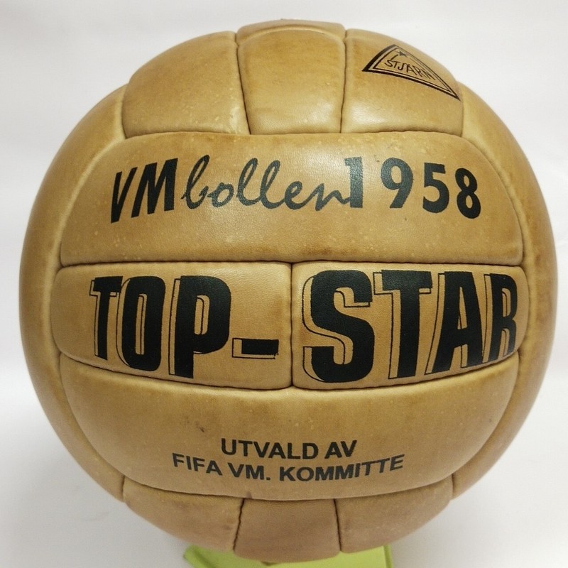 Top Star VM Bollen 1958 FIFA World Cup Sweden Leather Soccer Match ball size 5