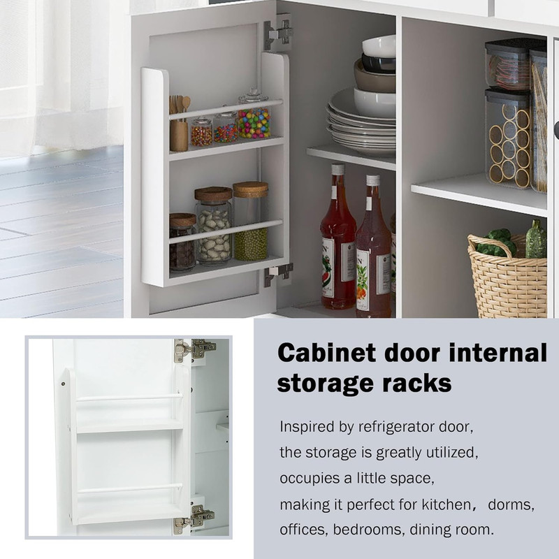 Versatile White Kitchen Cart with Drop-Leaf Top, Storage, and Wheels - 53 gallery