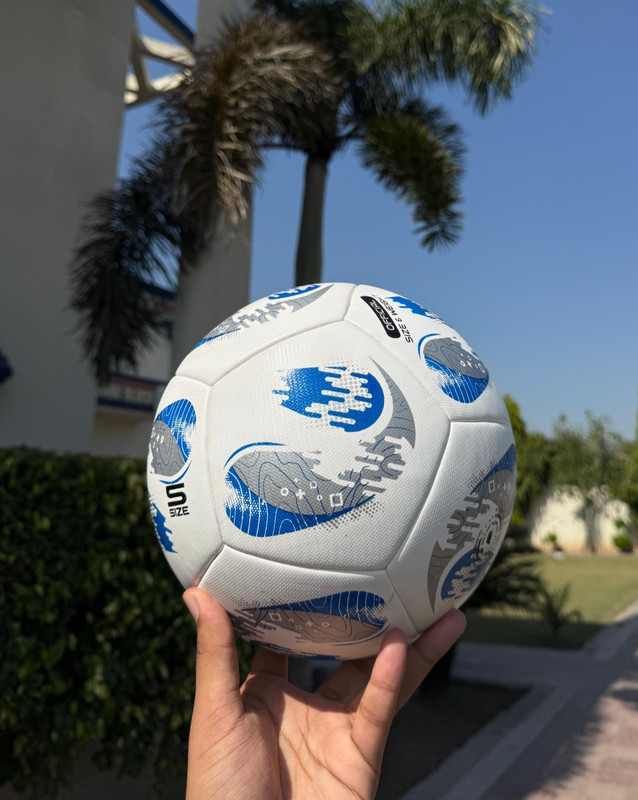 Custom Thermal Bonded Soccer Ball | Blue 12 Panel Match Football | Size 5 gallery