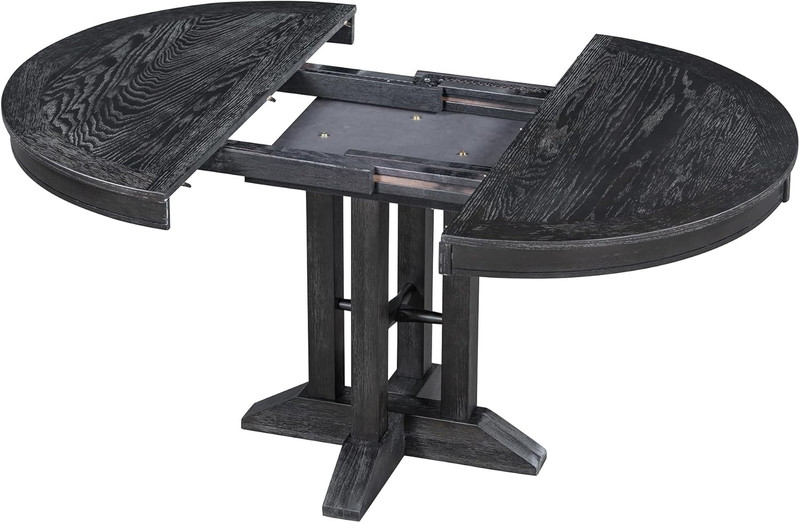 Farmhouse Extendable Dining Table for 4-6, Space Saving Espresso Wood Design gallery