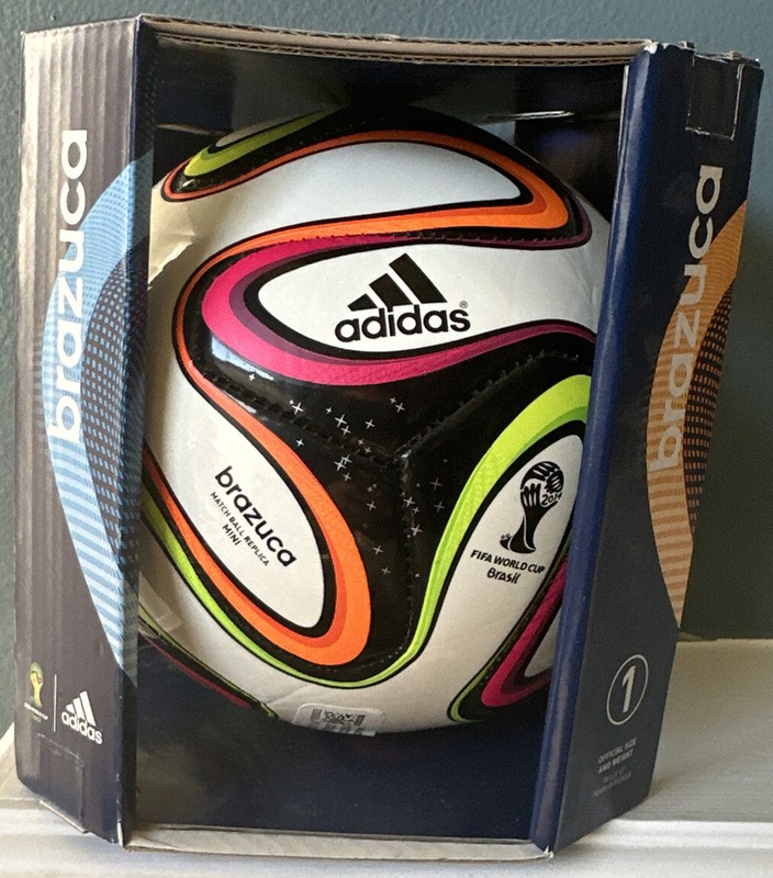 Adidas Brazuca FIFA World Cup Mini Ball 2014 Brasil With Display Box Size 1 NEW