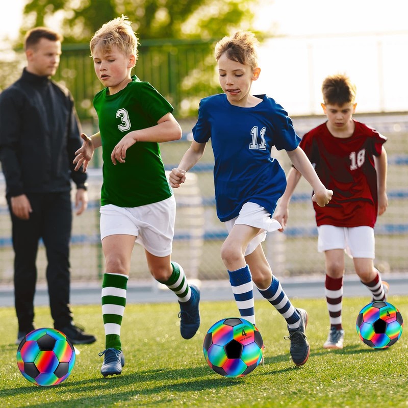 2 Pcs Operation Christmas Bulk Rainbow Soccer Ball with Pump Official Size In... gallery