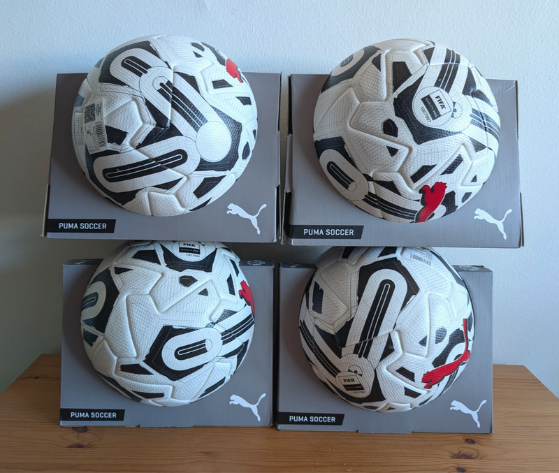Puma Orbita 1 TB FIFA Quality Pro Ball Black White Red Size 5 Set of 4 NEW