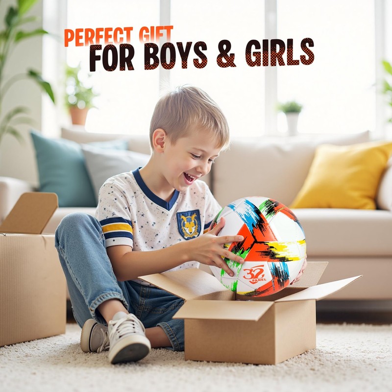 Soccer Size 5 Size 4 Size 3 Deflated - Bright Tri-Color Practice for Boys and... gallery