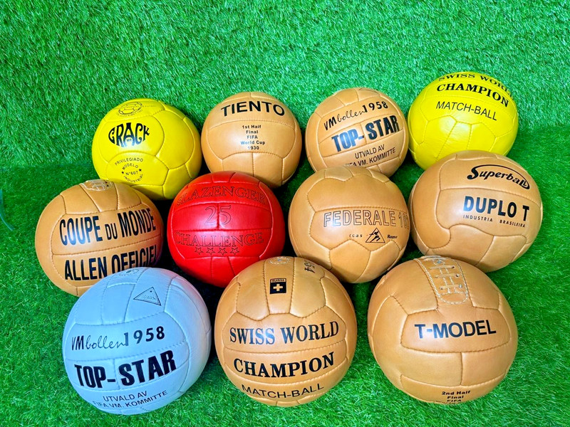 Historical Balls Set 11 Pcs FIFA World Cup 1930 to 1966 in Leather Size 5