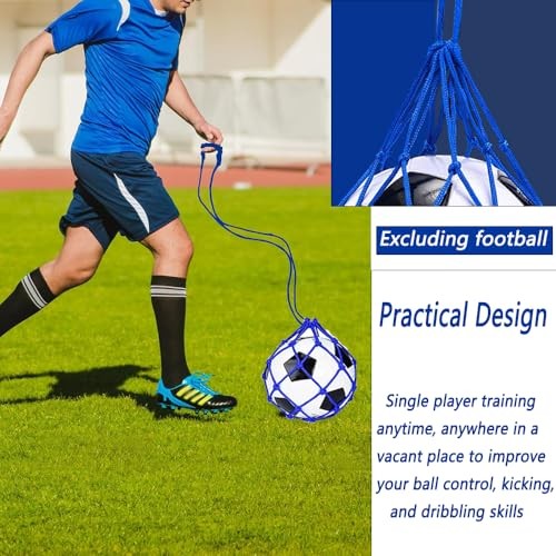 LOOEEL 2Pcs Soccer Ball Net Kicker,Football Kick Trainer,Soccer Black,Blue gallery
