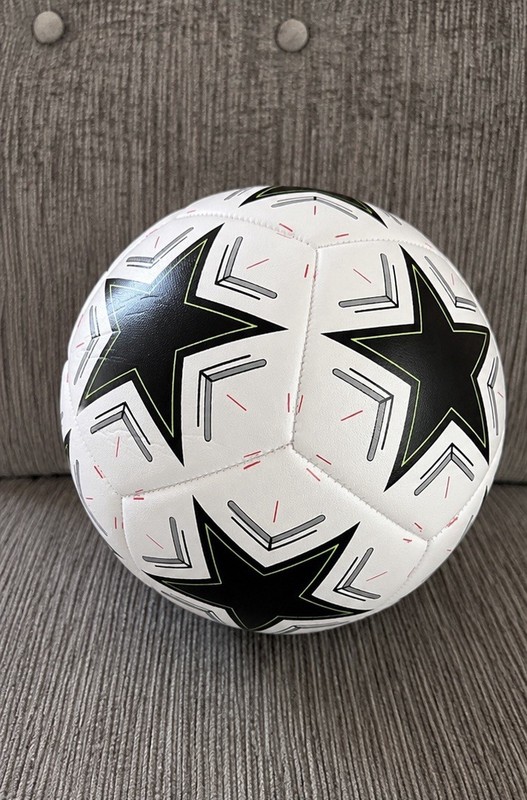 Star Pattern Soccer Ball Size 5 Training Match Ball White Black Green