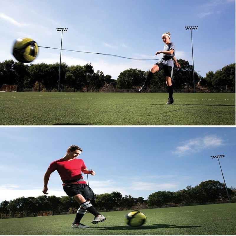 Football Kick Trainer Soccer Training Aids Hands Free Throw Sole Practice Equipm gallery