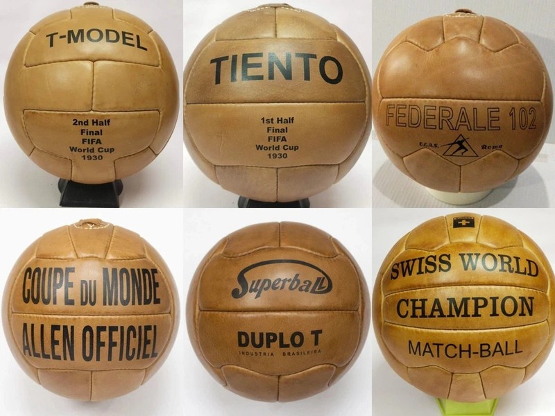 Historical Balls Set 6 Pcs FIFA World Cup 1930 to 1954 in Leather Size 5