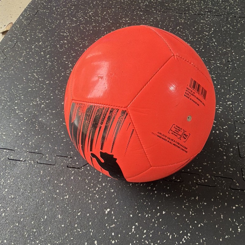 PUMA FIFA Basic Size 5 PVC Soccer Ball Red/Black Machine-Stitched gallery