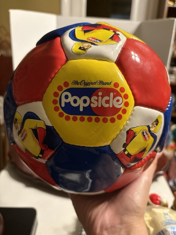 Popsicle Brand - Popsicle Man Super Hero - Soccer Ball Official Size 5 - Vintage