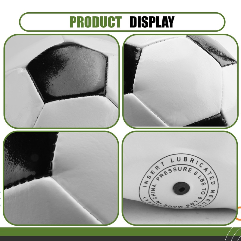 Size 5 Professional Training Soccer Balls PU Leather Black White Football5436 gallery