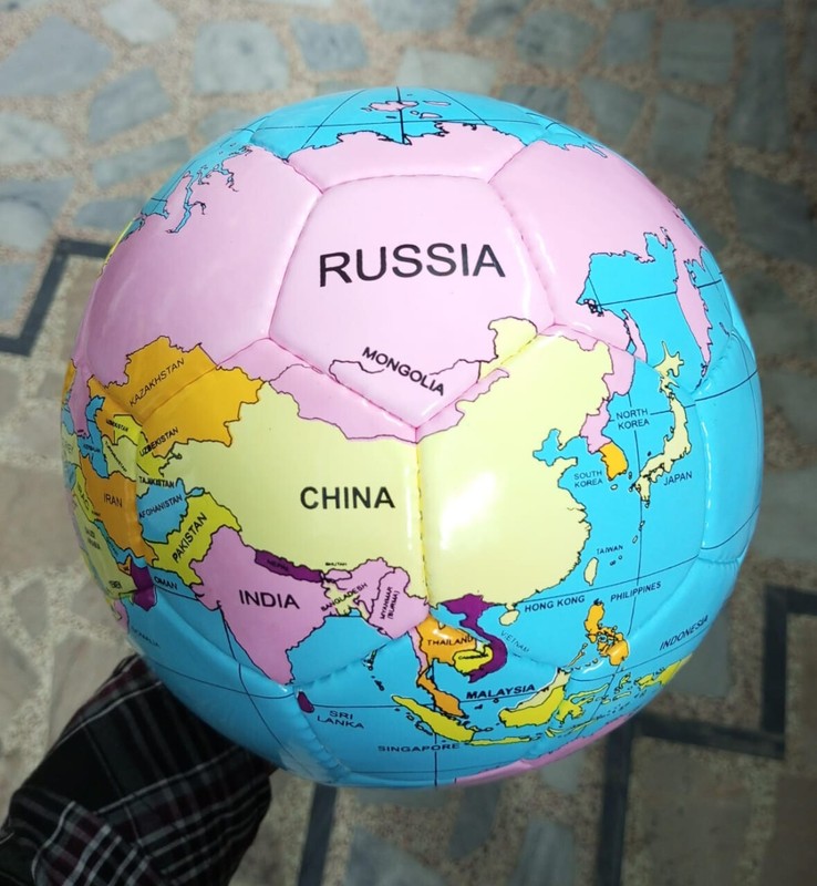 New World Map Earth Globe Hand Stiched Soccer ball Size 5 gallery