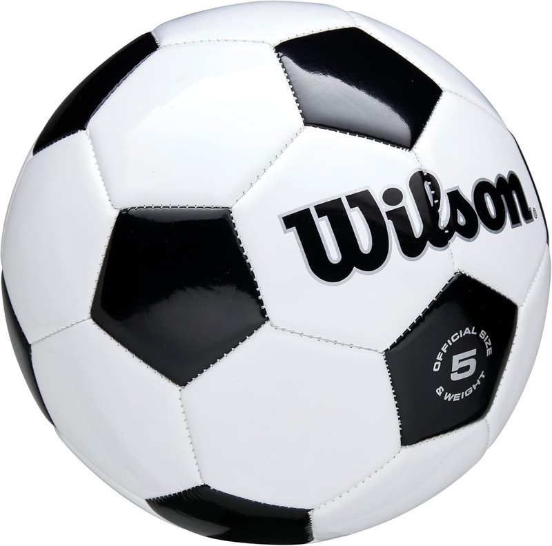 Wilson Traditional Soccer Ball Size 5 - Durable Black/White Design for Adults gallery