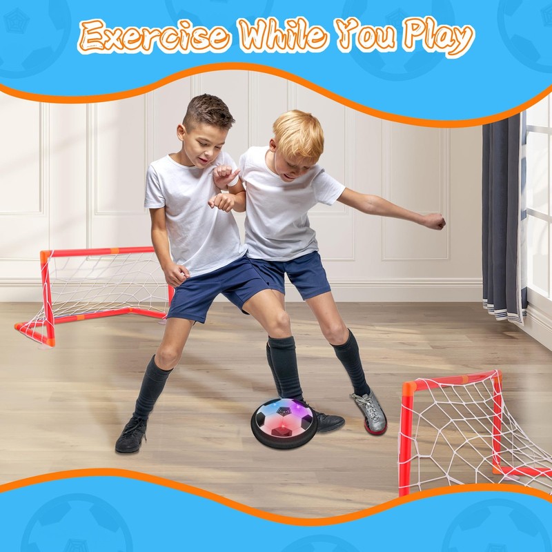Nazano LED Hover Soccer Ball Set - Indoor Floating Soccer with 2 Goals & Lights gallery