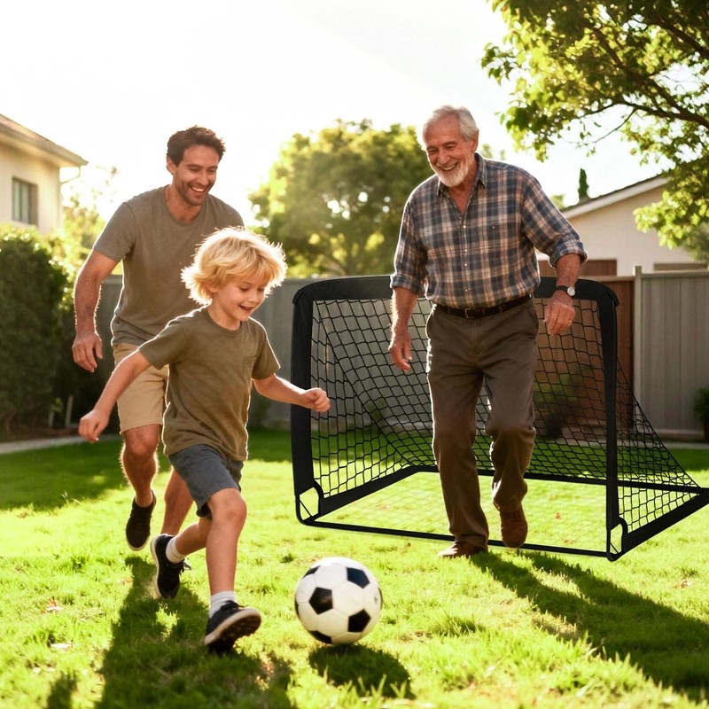 Kids Soccer Goals for Backyard Set - 2 Pack of 4' x 3' Portable Pop Up Soccer Ne gallery