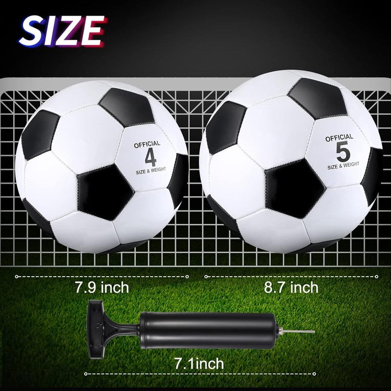 Bulk Soccer Balls Set with Pump - Sizes 4 & 5 - Deflated Training Balls gallery