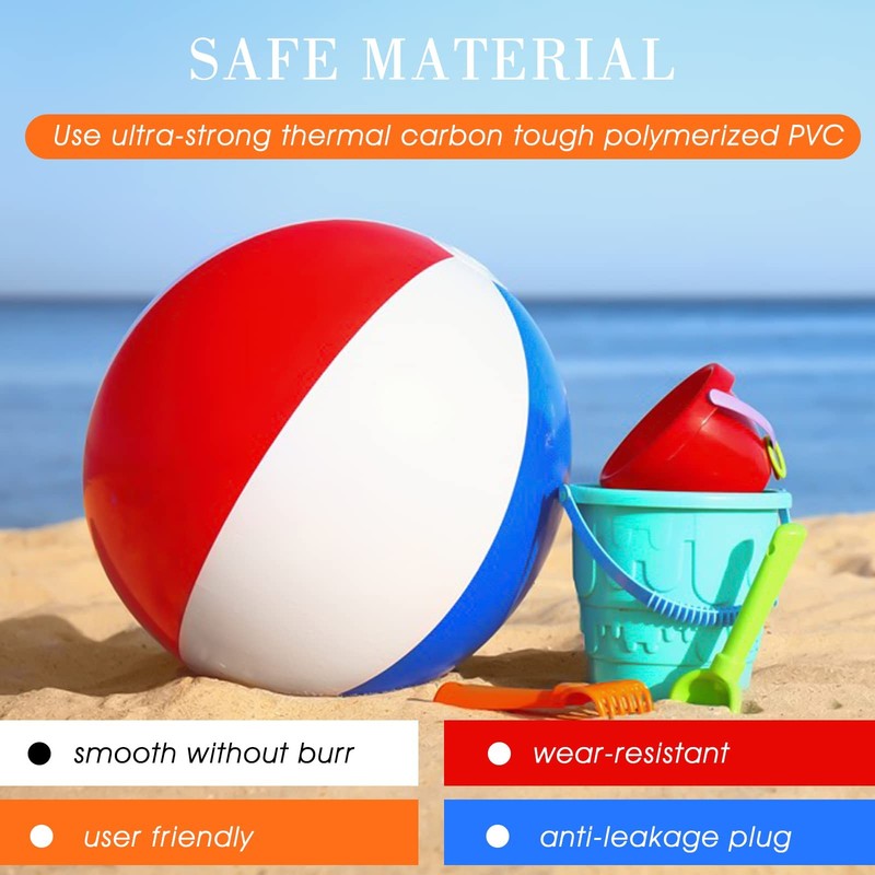 Water Polo Inflatable, 2 Pack Colorful Beach Ball Inflatable Water Balls, 13 Zo... gallery
