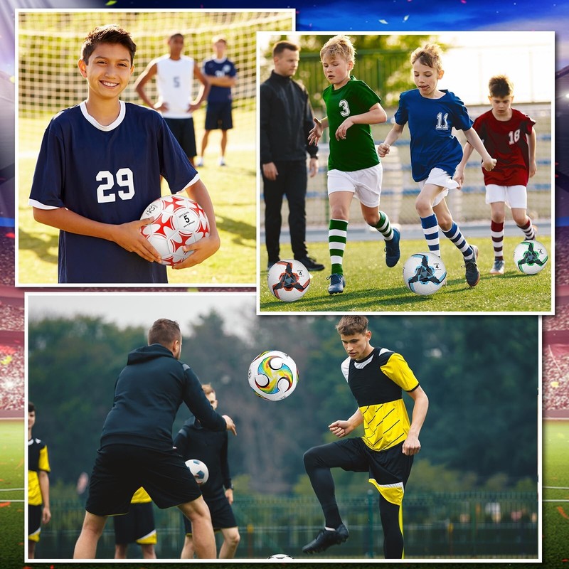 Tradder 4 Pack Soccer Ball with Pump Deflated Soccer Balls Bulk for Outdoor I... gallery