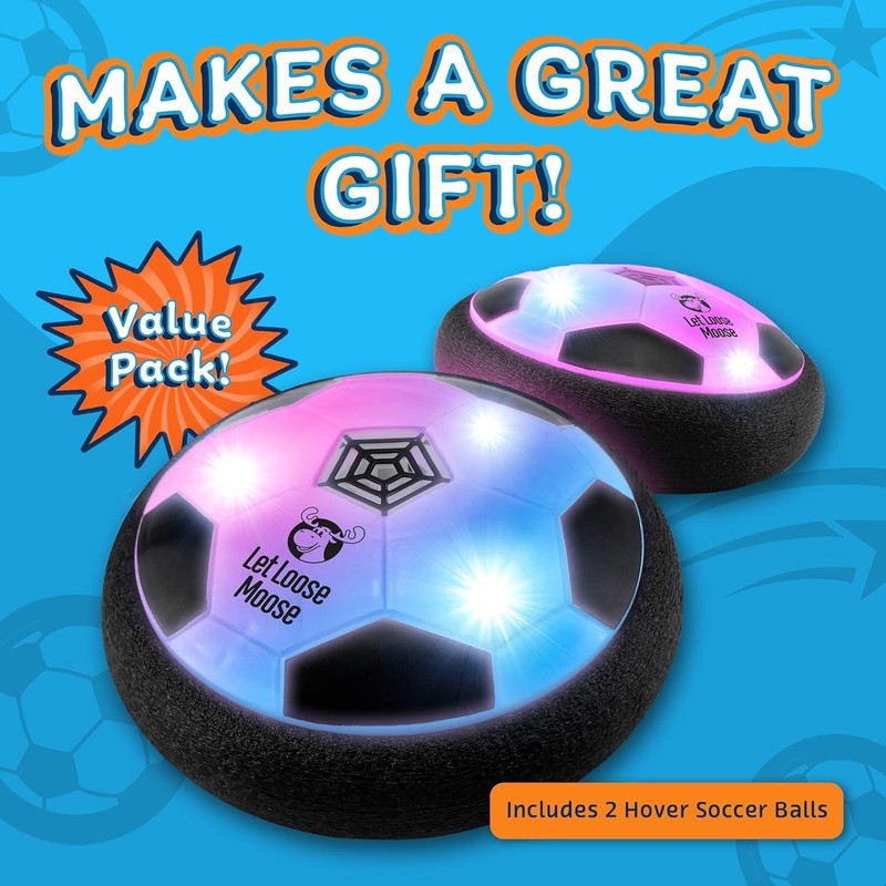Let Loose Moose Hover Soccer Ball Set 2 Light Up LED Soccer Ball Toys Safe NEW gallery