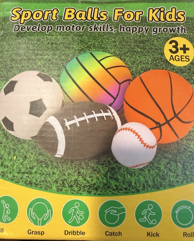 Balls Set for Kids with Bag Includes Football Soccer Basketball Baseball Volleyb gallery
