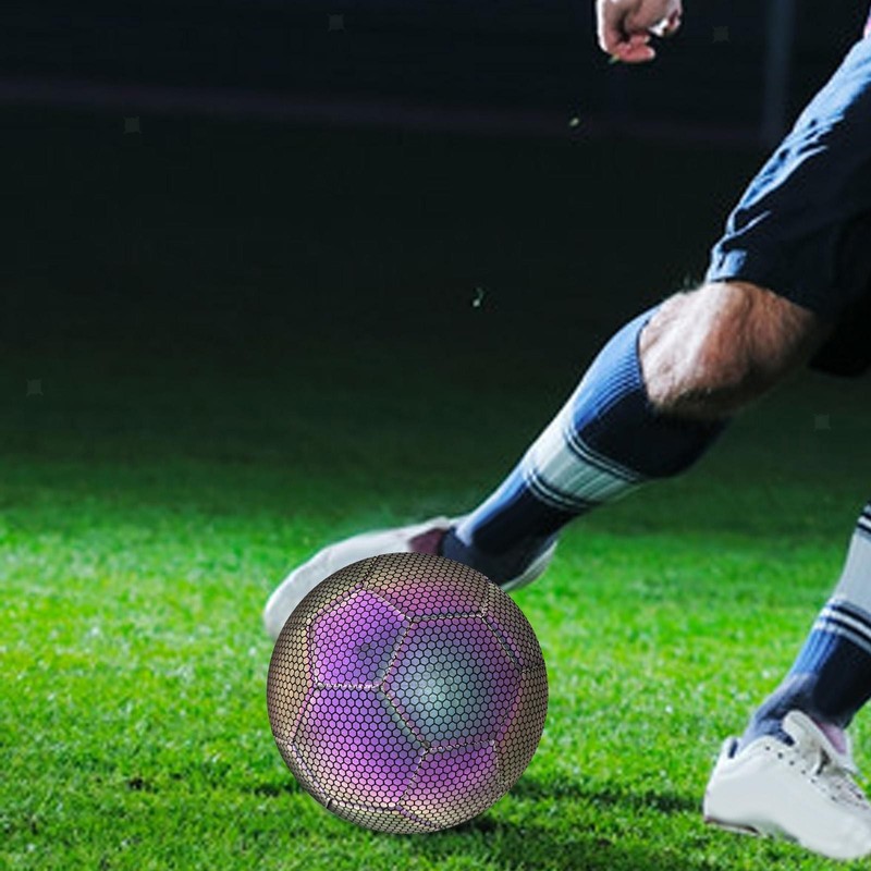 Holographic Soccer Ball Night Game Training Ball Glowing Ball PU Official Match