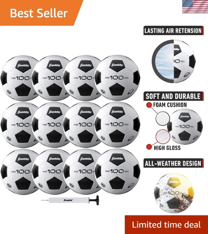 Durable PVC Soccer Balls – 12 Pack with Pump – Size 3, 4 & 5 for Every Player