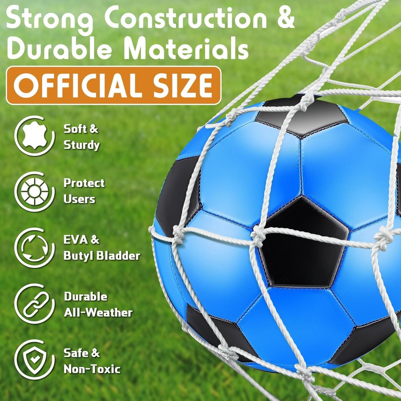 12 Pcs Size 5 Soccer Balls Bulk with 2 Pumps, Deflated PVC Training Soccer Ba... gallery
