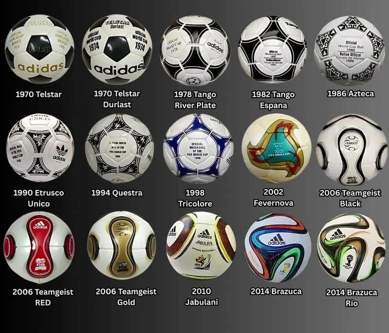 FIFA World Cup 1970–2014 Series Match Soccer Balls Collection Size 5 Set of 15 gallery