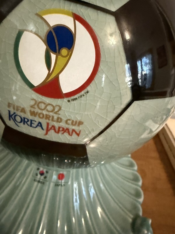 2002 FIFA World Cup Ceramic Soccer Ball Figurine Japan RARE See Pics gallery