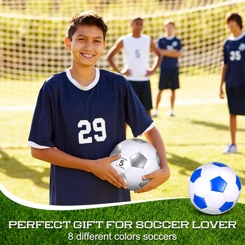 16 Pcs Soccer Balls Set with Pump - Official Size for All Ages & Skills gallery