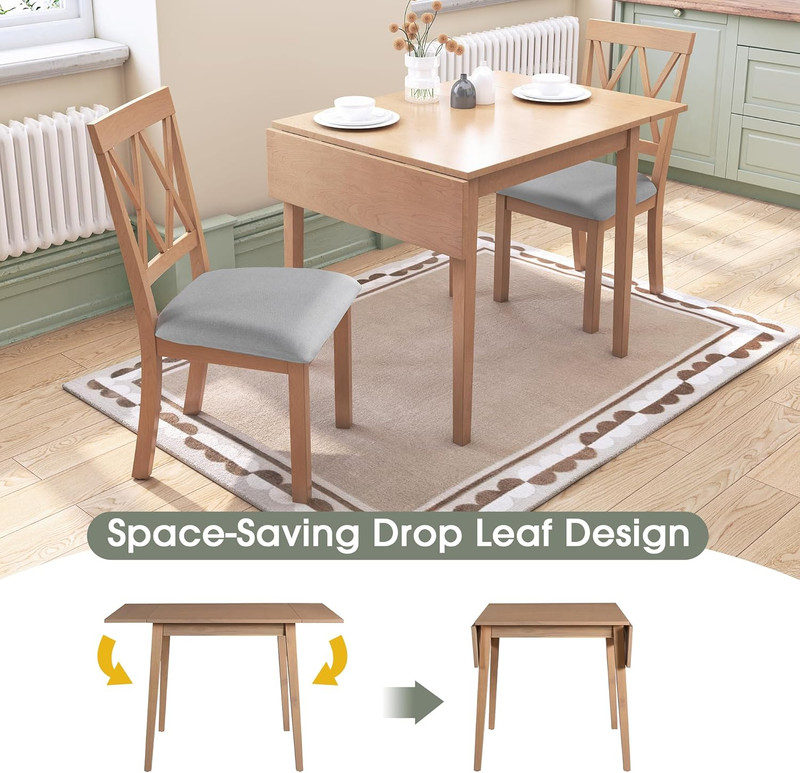 Extendable Modern Farmhouse Dining Table with Drop Leaf for Small Spaces gallery