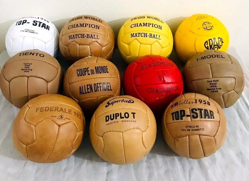 Historical ball set 11 pcs FIFA World Cup 1930- 1966 in leather ball size 5