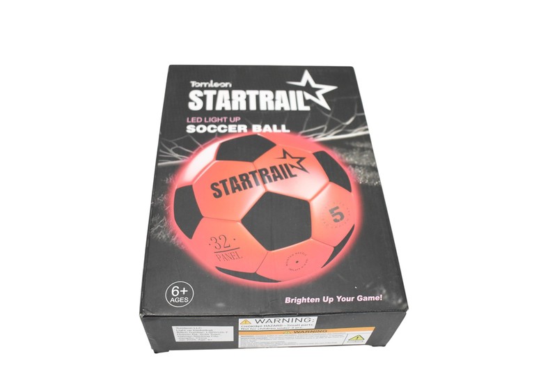 Tomleon Startrail LED Light Up Soccer Ball Size 5 Pump 32 Panel Kids Outdoor