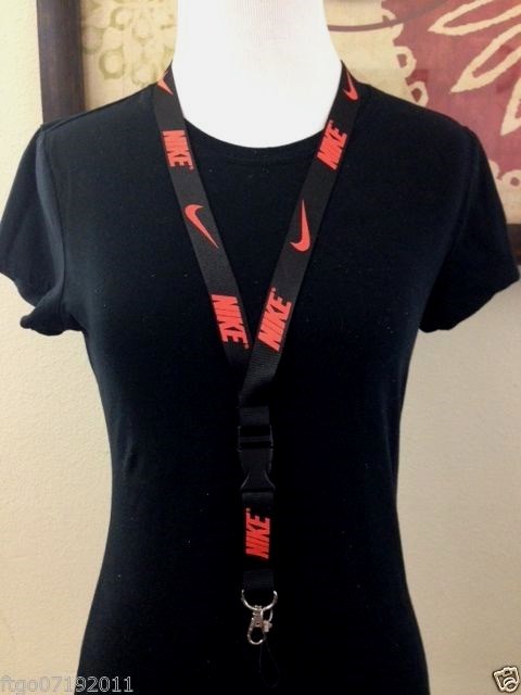 Nike Lanyard New Black with Orange Logo
