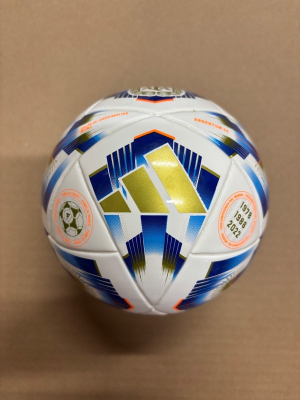 SOCCER BALL-ADIDAS-SIZE 1 MINI-1978/1986/2022-ARGENTUM 24-BLUE&WHITE-NEW-IN BOX- gallery