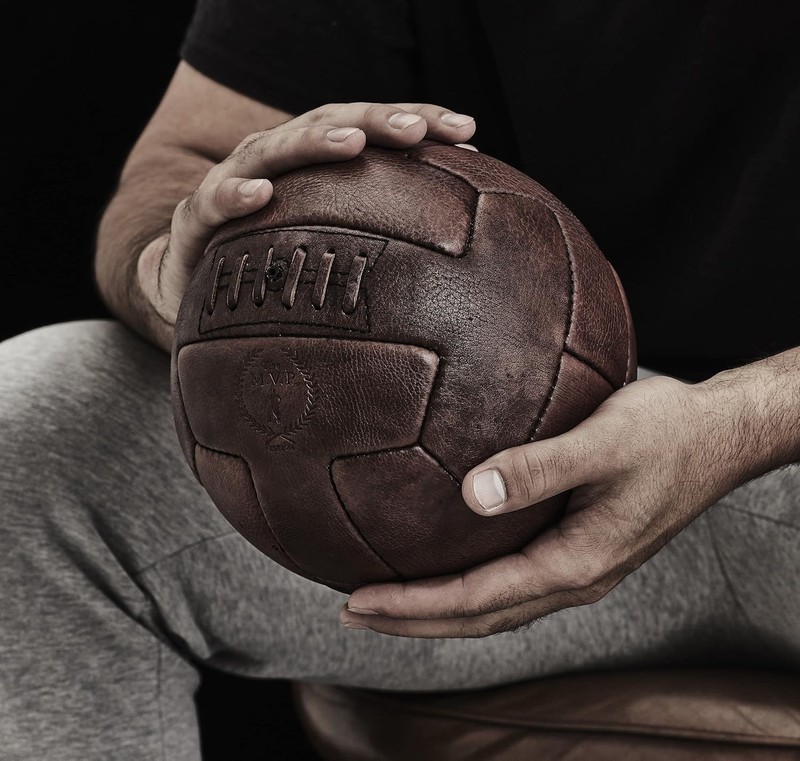 Modest Vintage Player Retro Heritage Brown Leather T Soccer Ball gallery