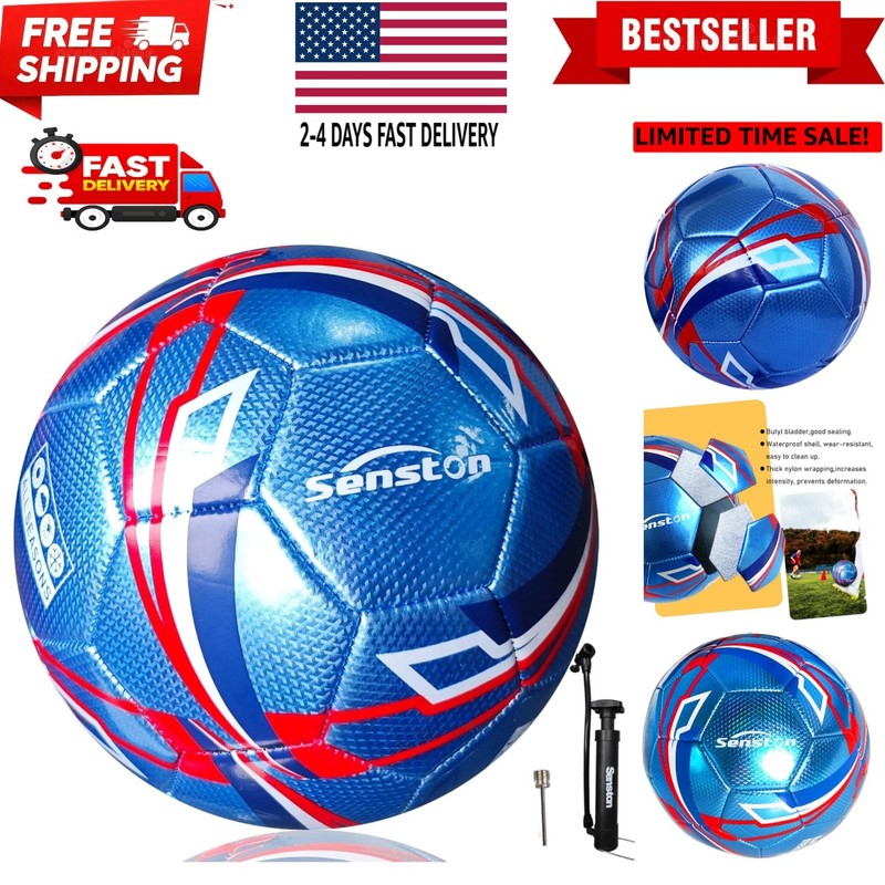 Soccer Ball Size 3 & Size 4 & Size 5 for Kids and Adult Official Match Traini…