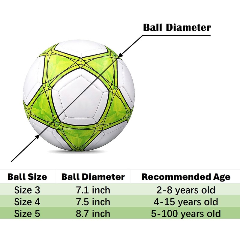 Soccer Ball Size 3, 4, 5 Soft PU for Practice, Training, Gift with Pump gallery