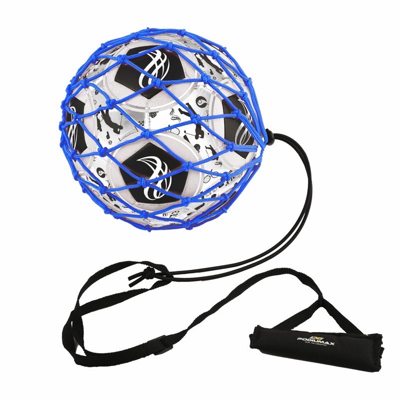 Soccer Kick Trainer with Bungee Net – Fits Size 3 4 5 Balls Blue